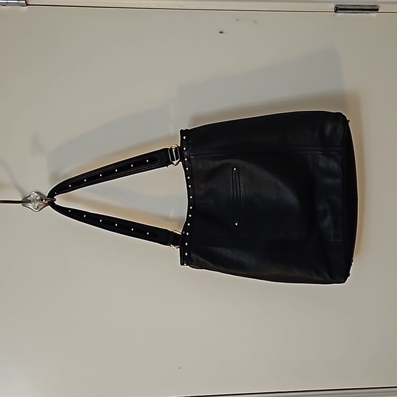 B MAKOWSKY Black Suede Fringe Western Studded Leather Shoulder Bag - Picture 7 of 14